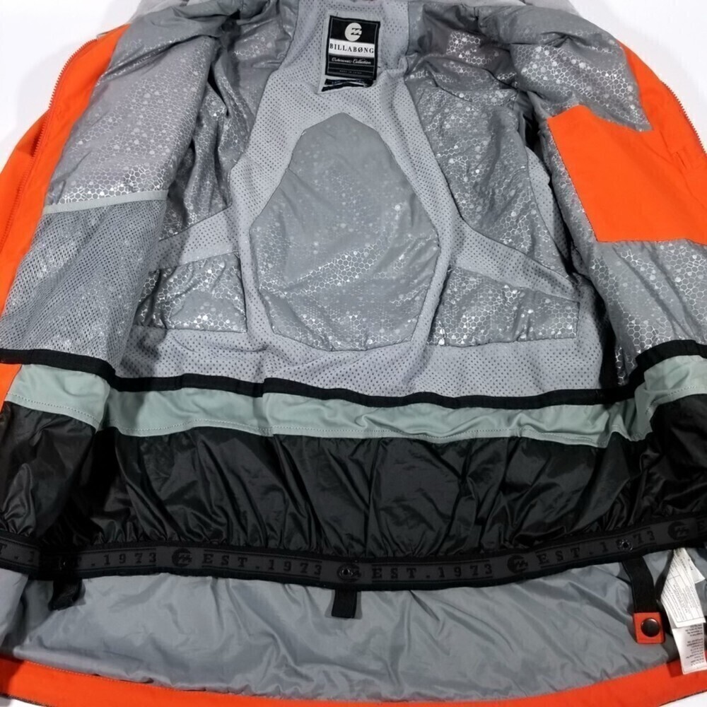 Billabong Waterproof 15k Insulated Hoodie Snow Jacket Mens Large Gorpcore Orange - Picture 10 of 13